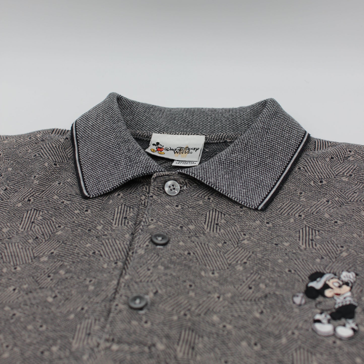 Walt Disney Grey Abstract Polo-Shirt (XL/XXL)