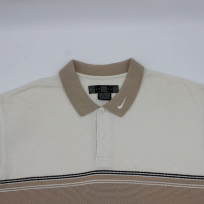Nike Beige/White Polo-Shirt (L)