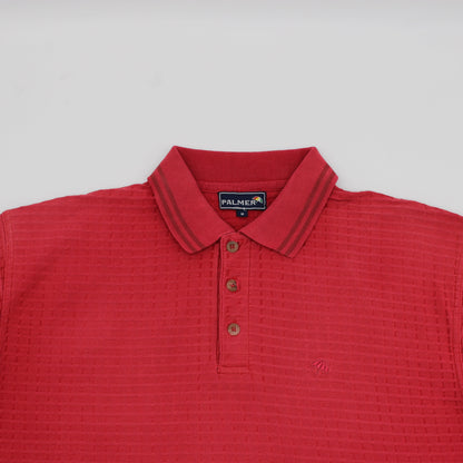 Arnold Palmer Red Textured Polo-Shirt (M)