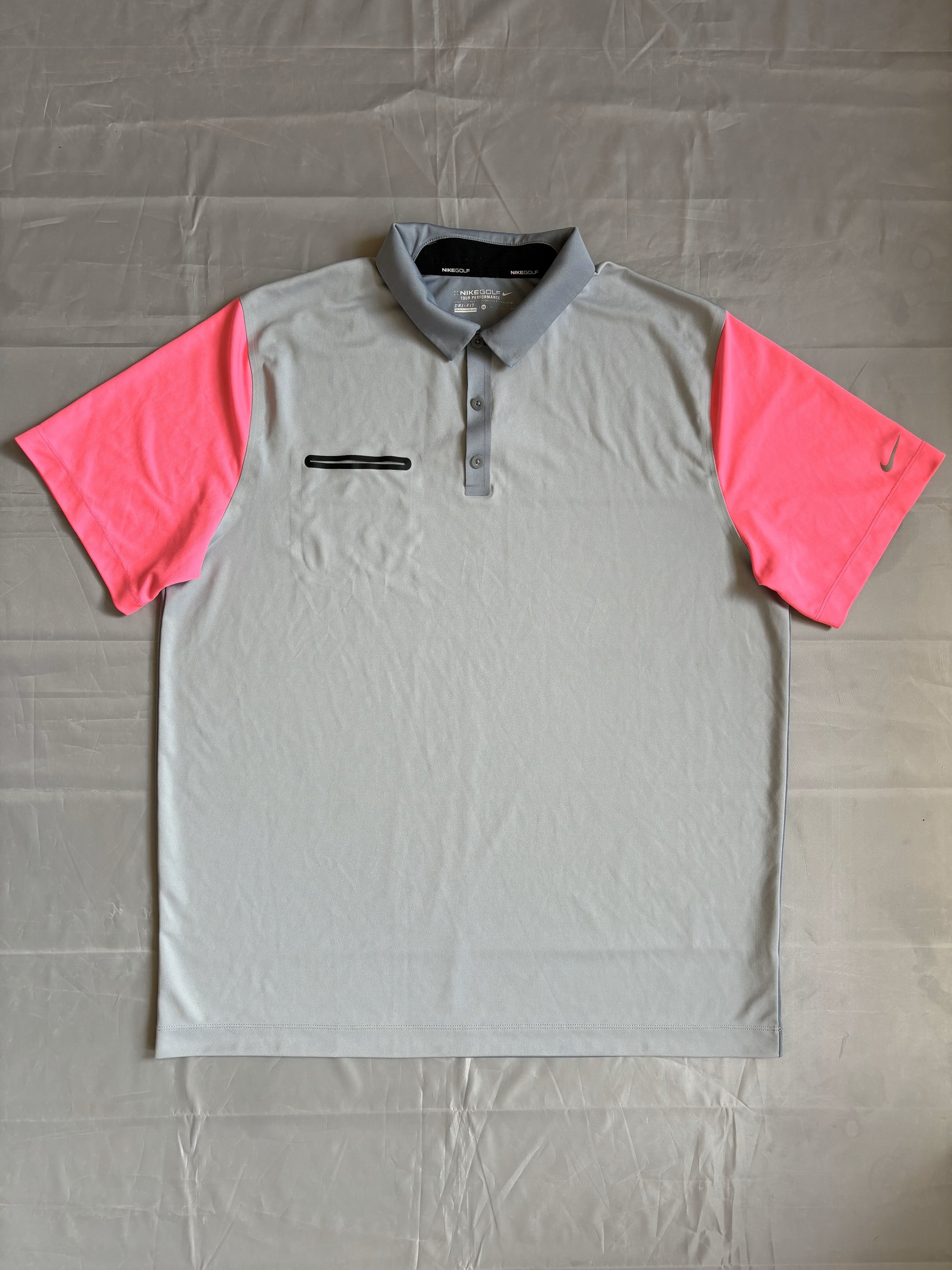 Rare Nike Grey/Pink Polo-Shirt (XL) - Generation Mulligan