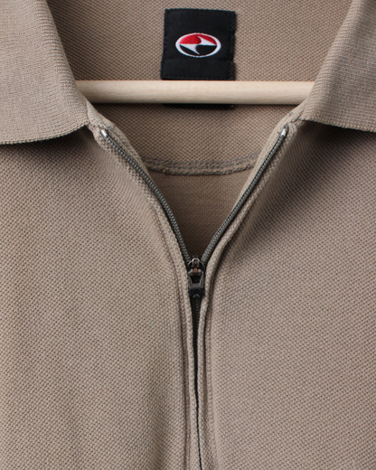 90s Nike Tiger Woods Yin Yang Brown Zipped Polo (XL)