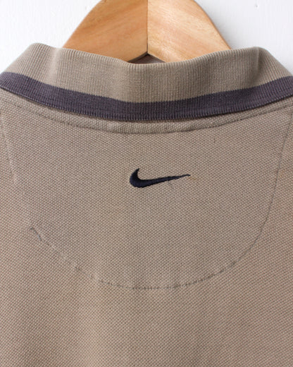 90s Nike Tiger Woods Yin Yang Brown Zipped Polo (XL)