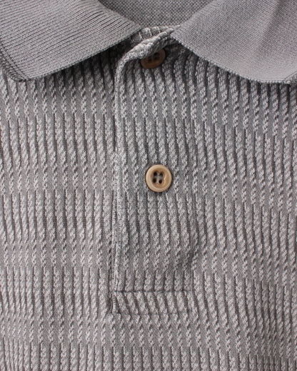 90s Ashworth Grey Patterned Polo (M)