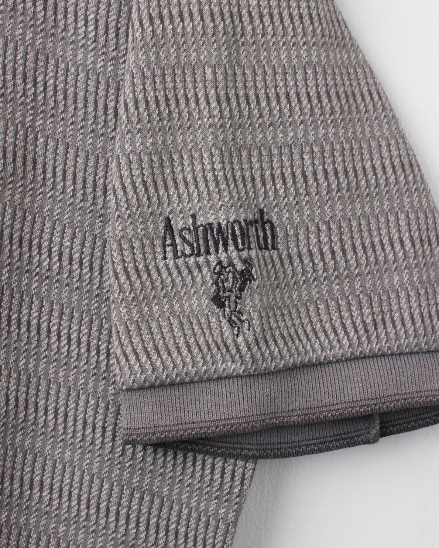 90s Ashworth Grey Patterned Polo (M)