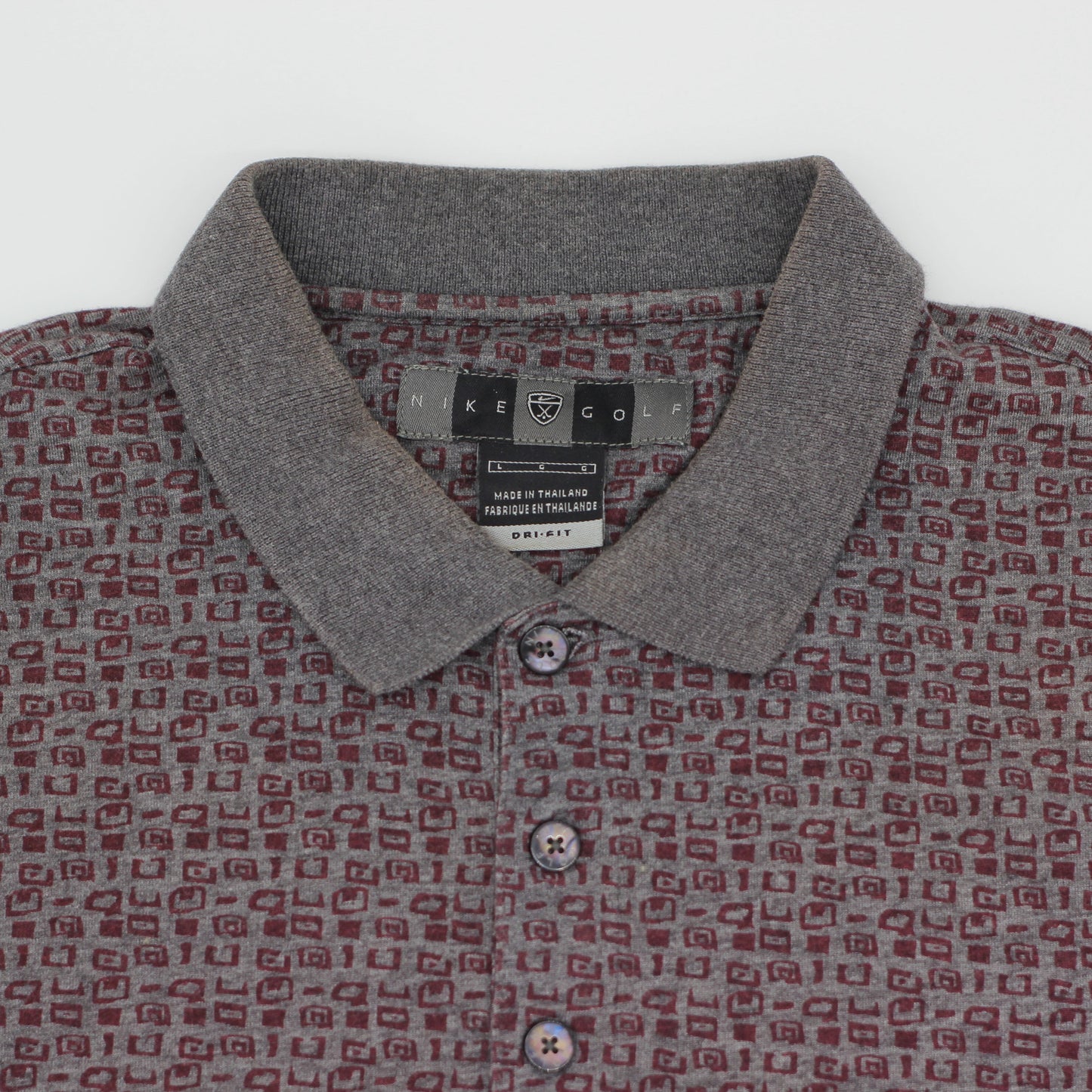 Nike Purple Abstract Patterned Golf Polo-Shirt (L)