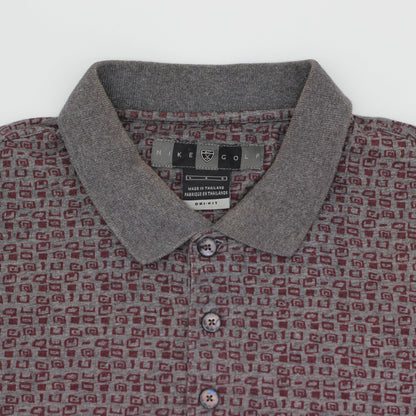 Nike Purple Abstract Patterned Golf Polo-Shirt (L)