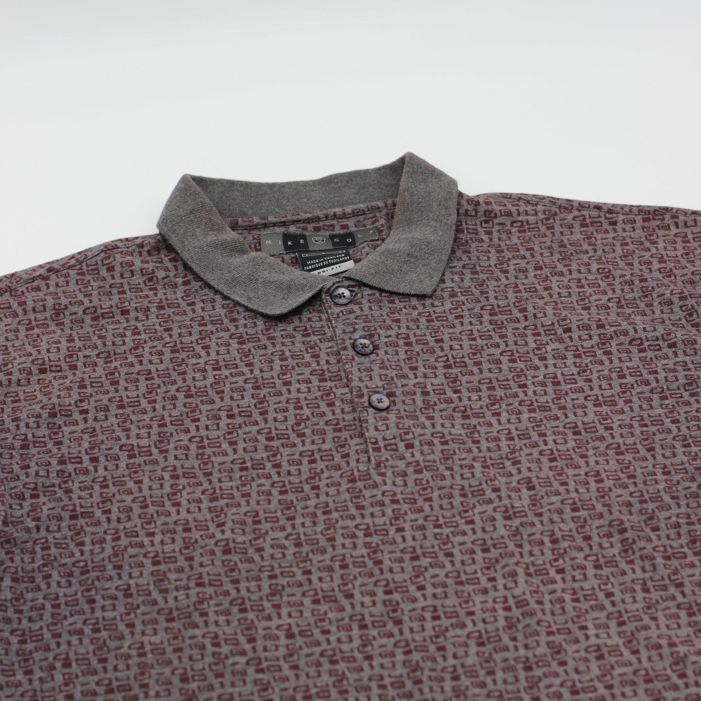 Nike Purple Abstract Patterned Golf Polo-Shirt (L)