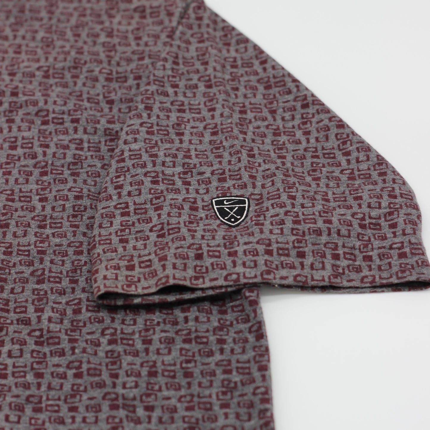 Nike Purple Abstract Patterned Golf Polo-Shirt (L)
