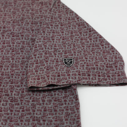 Nike Purple Abstract Patterned Golf Polo-Shirt (L)