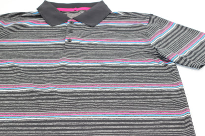 Nike Black/Pink/Blue Stiped Polo-Shirt (M) - Generation Mulligan