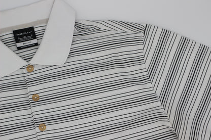 Nike White/Black Striped Polo-Shirt (M) - Generation Mulligan