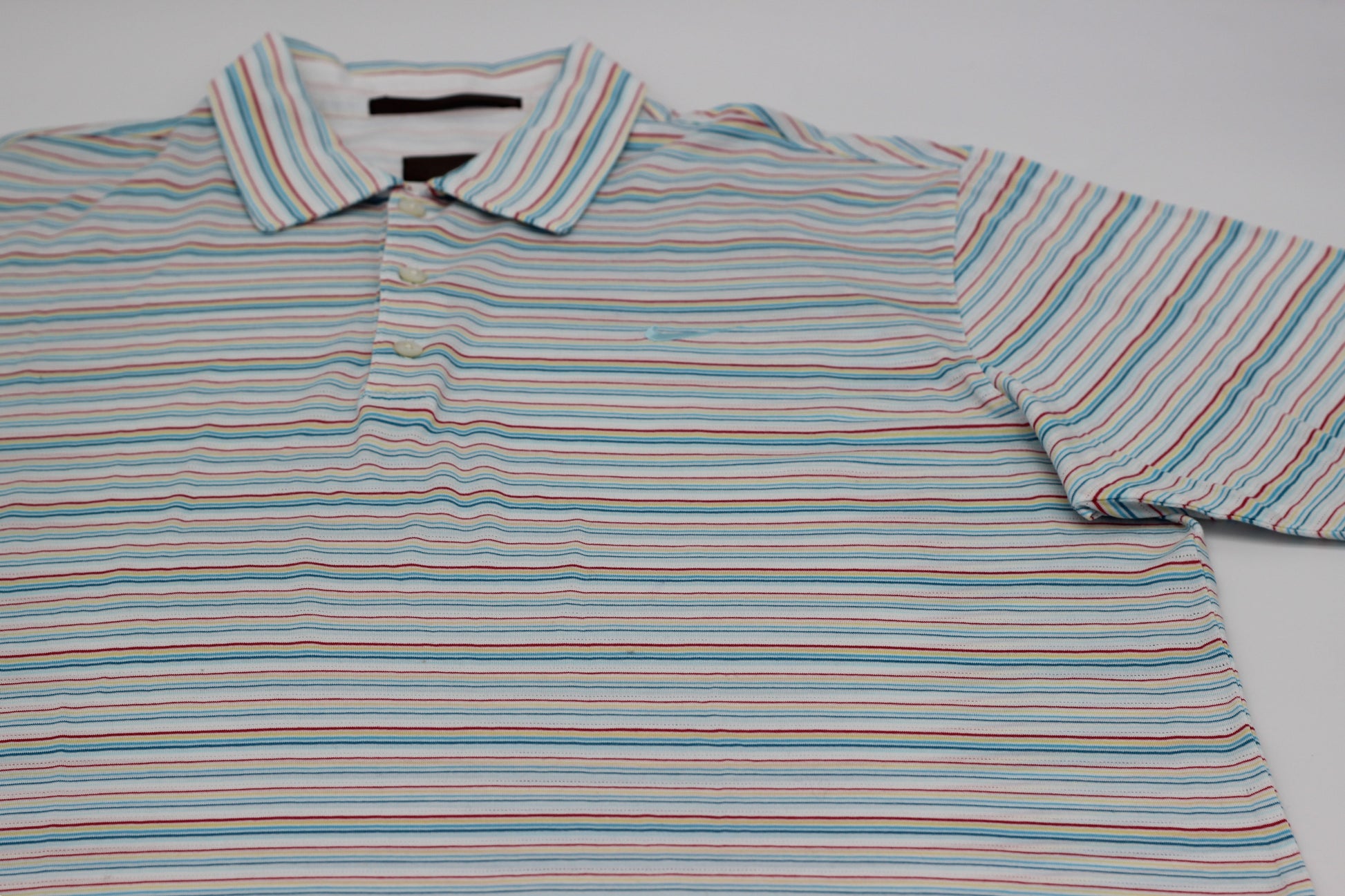 Nike Tiger Woods Multicolour Striped Polo-Shirt (M) - Generation Mulligan