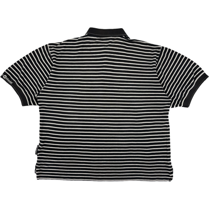 TaylorMade Black/White Striped Polo-Shirt (L)
