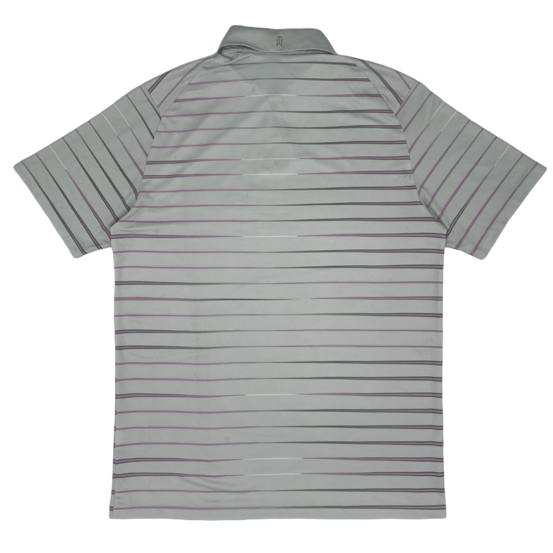 Nike Grey/Pink Striped Polo-Shirt (M) - Generation Mulligan