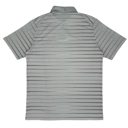 Nike Grey/Pink Striped Polo-Shirt (M) - Generation Mulligan