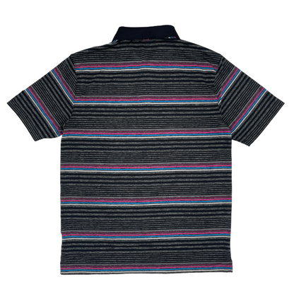 Nike Black/Pink/Blue Stiped Polo-Shirt (M) - Generation Mulligan