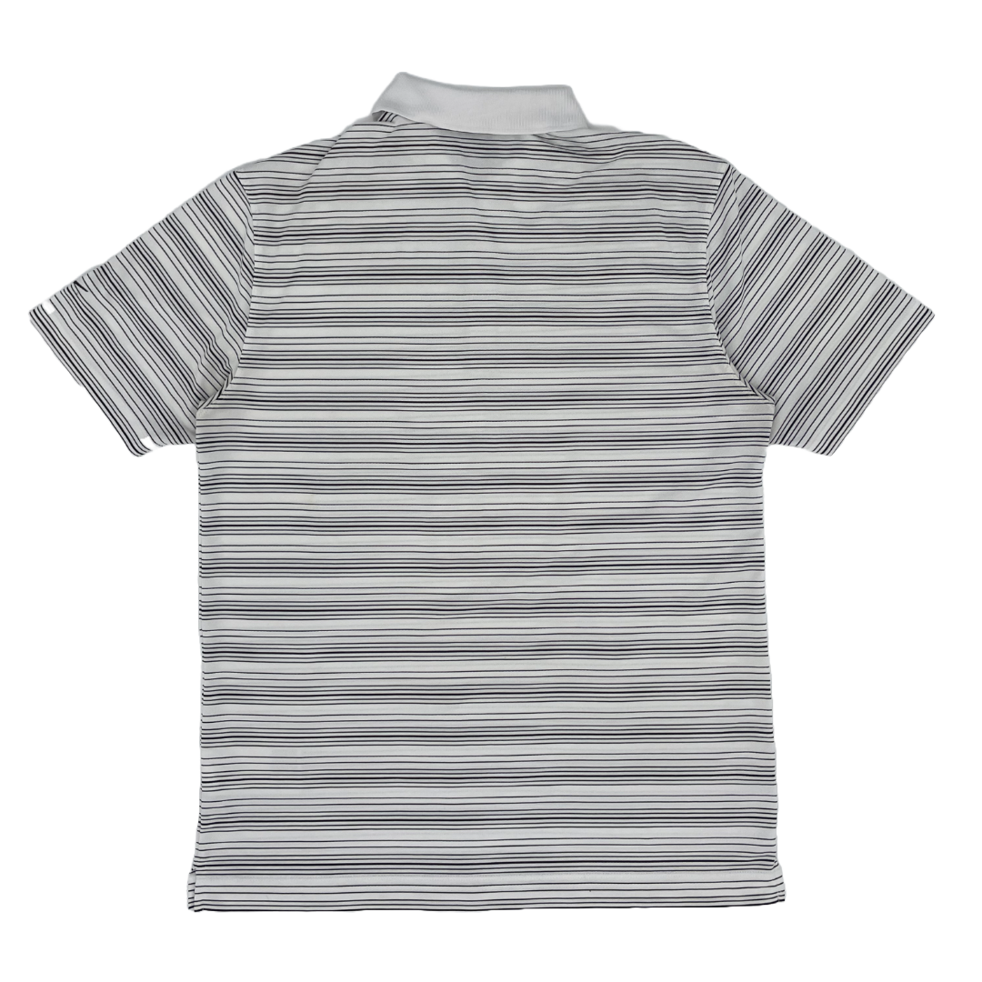 Nike White/Black Striped Polo-Shirt (M) - Generation Mulligan