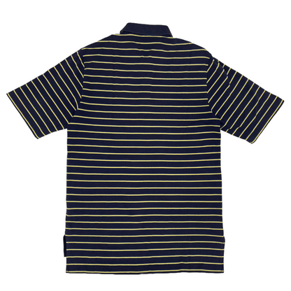 Polo Ralph Lauren Navy/Yellow Striped Polo-Shirt (M) - Generation Mulligan