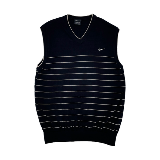 Nike Black/White Striped Golf Vest (L)