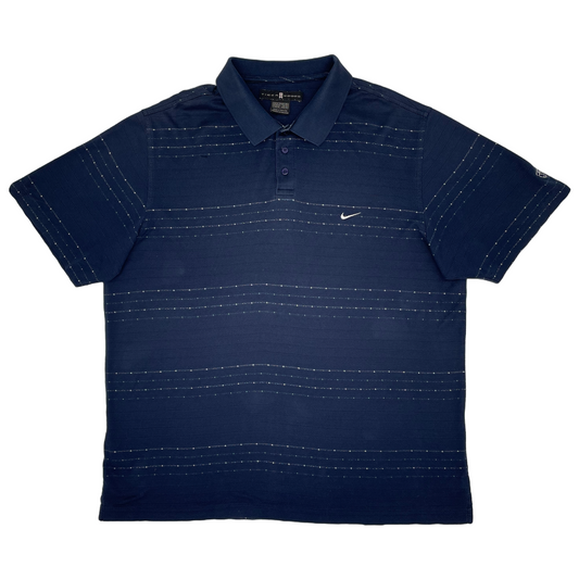 Nike Tiger Woods Navy Striped Polo-Shirt (XL)