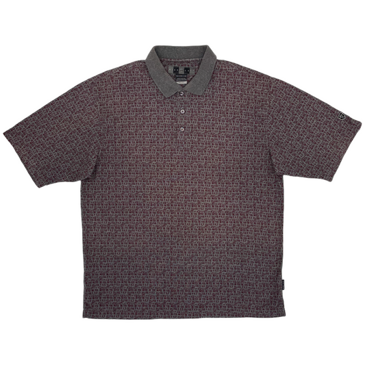 Nike Purple Abstract Patterned Golf Polo-Shirt (L)