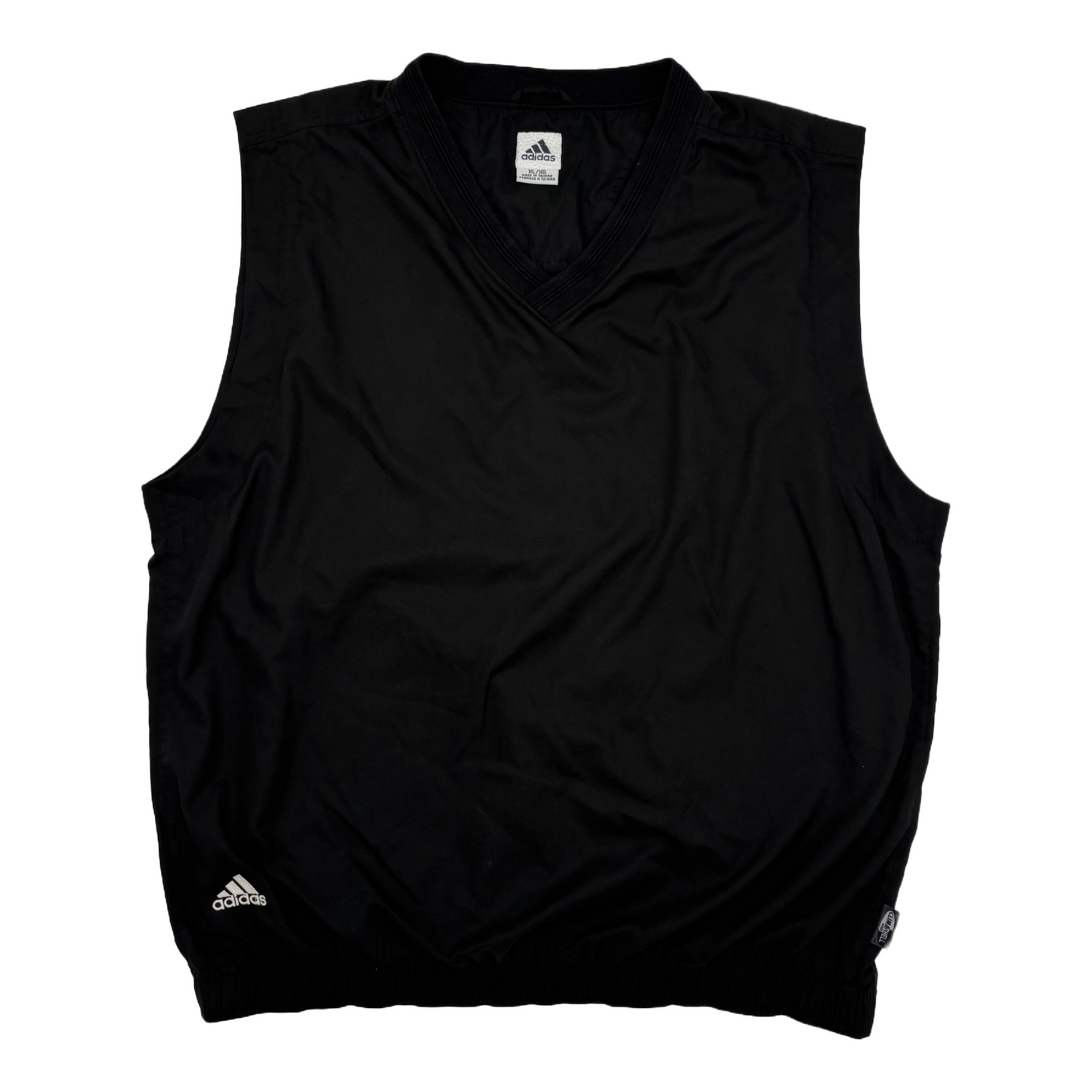 Black Golf Vest with Adidas logo on a white background