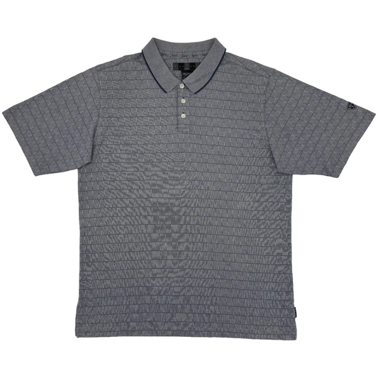 Nike Grey Chequered Polo-Shirt (L)