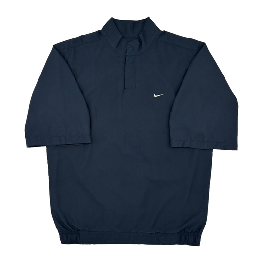 Nike Navy Buttoned Short Sleeve Windbreaker (M)