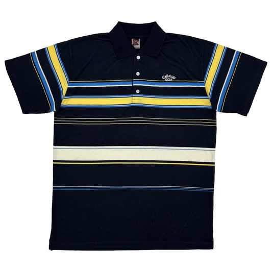 Callaway California USA Collection Navy Striped Polo-Shirt (M)