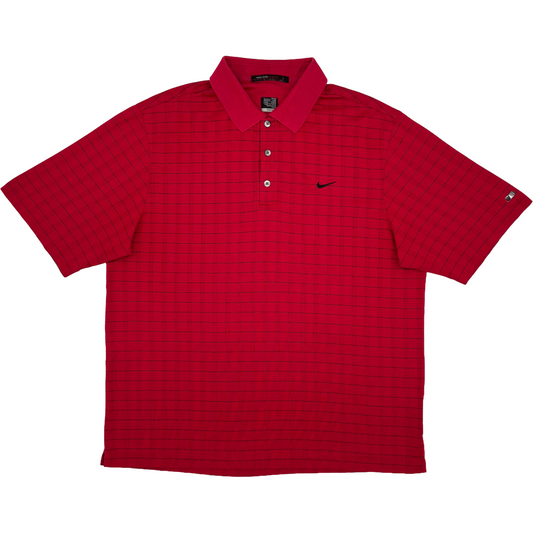 Nike Tiger Woods Red/Black Striped Polo-Shirt (L)