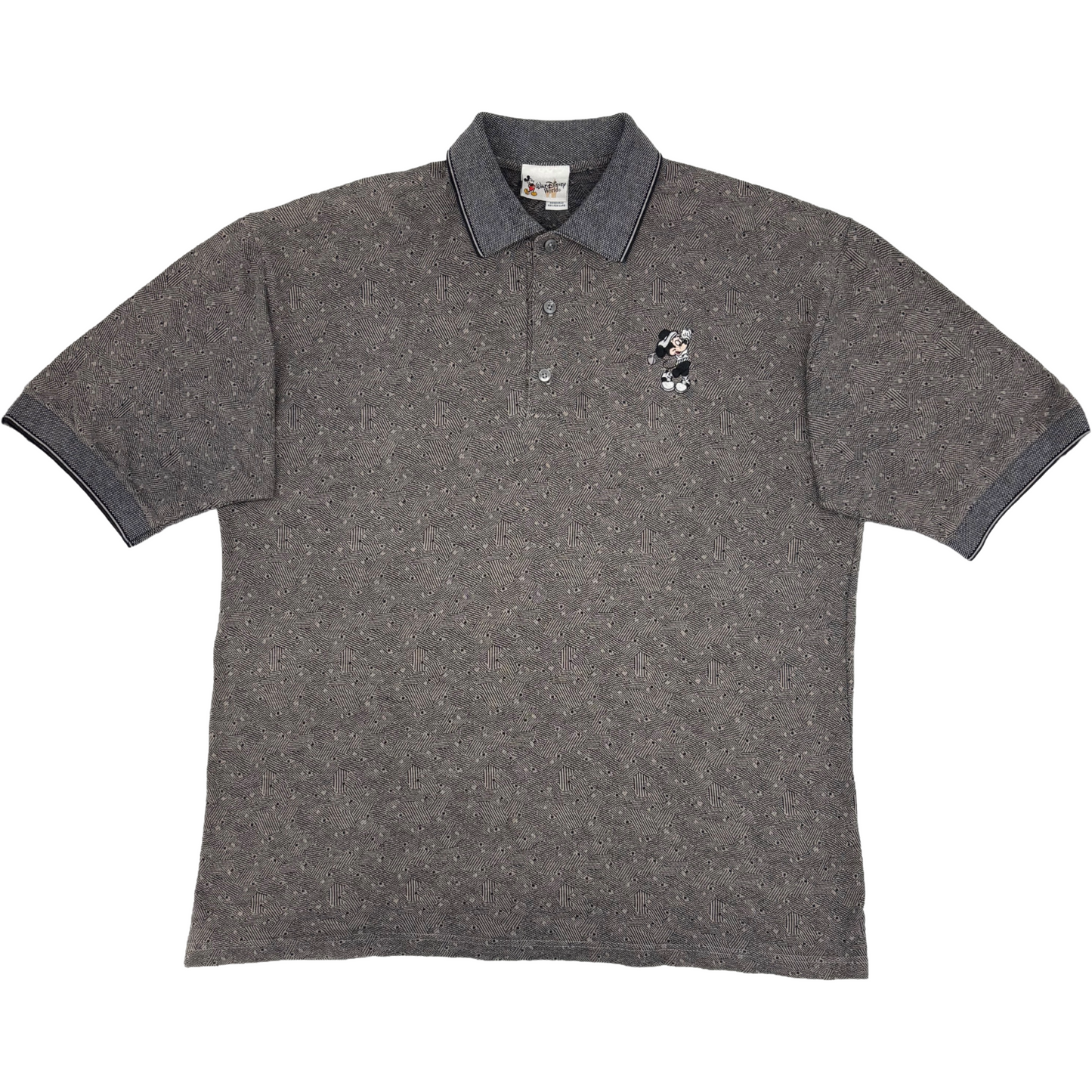 Walt Disney Grey Abstract Polo-Shirt (XL/XXL)