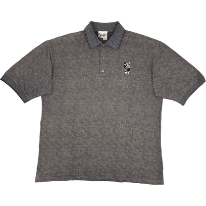 Walt Disney Grey Abstract Polo-Shirt (XL/XXL)