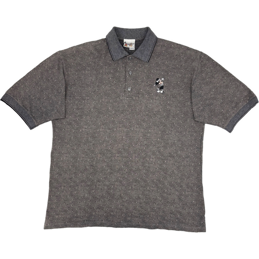 Walt Disney Grey Abstract Polo-Shirt (XL/XXL)