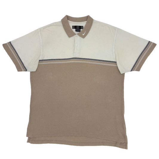 Nike Beige/White Polo-Shirt (L)