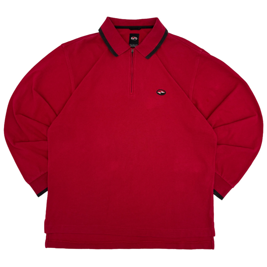 Nike Tiger Woods Yin Yang Red Long Sleeve Polo-Shirt (L)