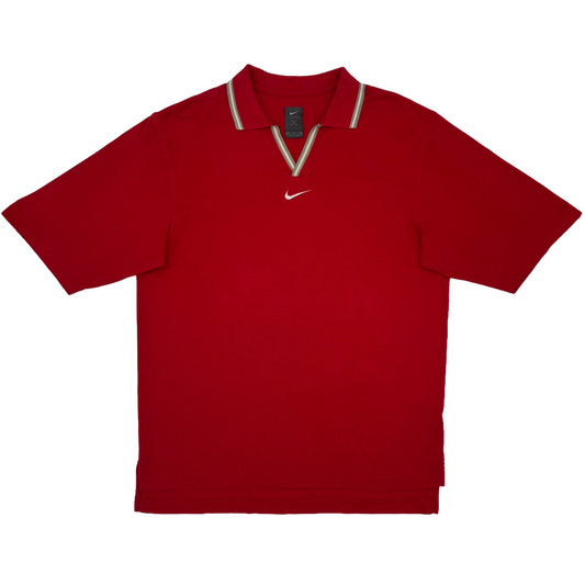 Nike Yin Yang Red Buttonless Polo-Shirt (M)
