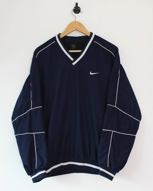 00s Nike Navy/White Windbreaker (M)
