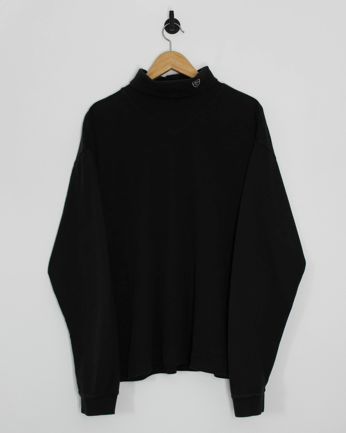 00s Nike Shield Logo Black Turtle Neck Long Sleeve Golf Top (L)