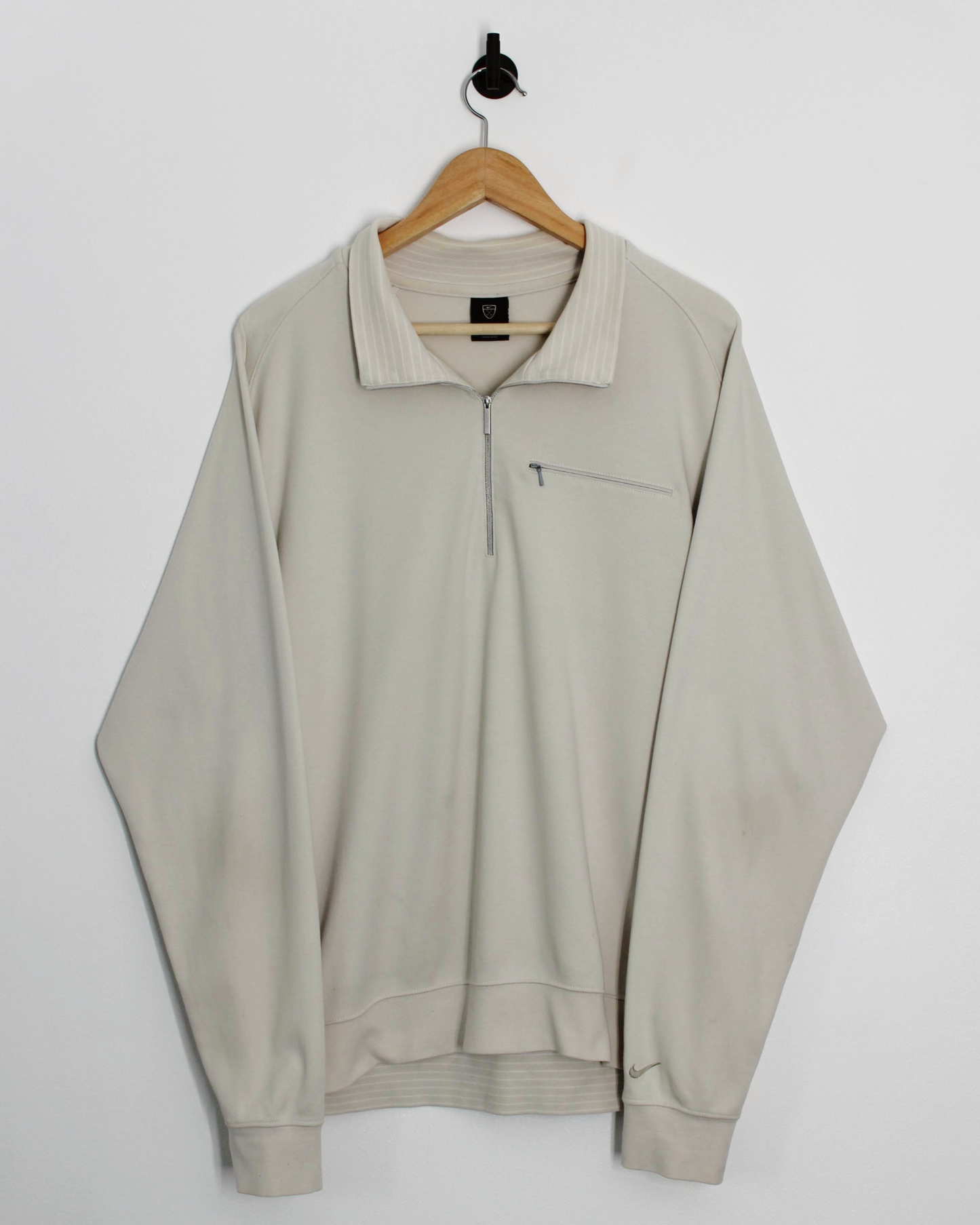 00s Nike Beige Quarter Zip Jumper (L)