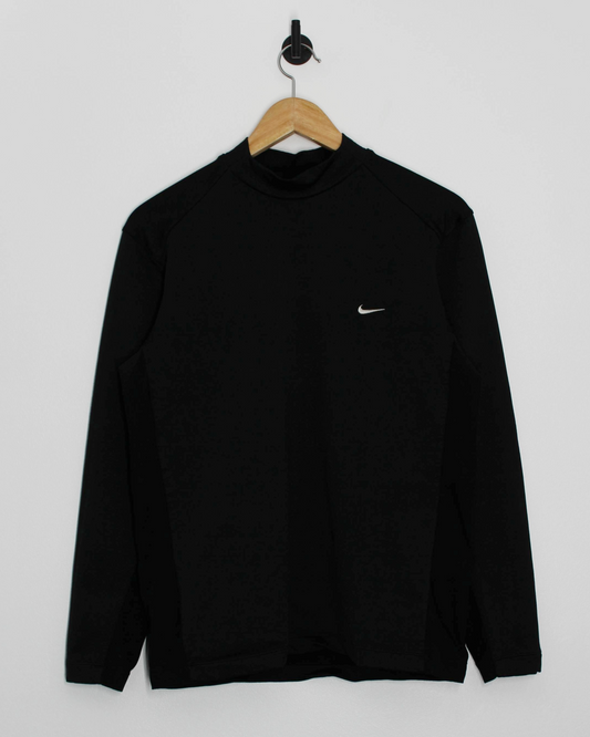 00s Nike Tiger Woods Black Long Sleeve Mock Neck Golf Top (S)