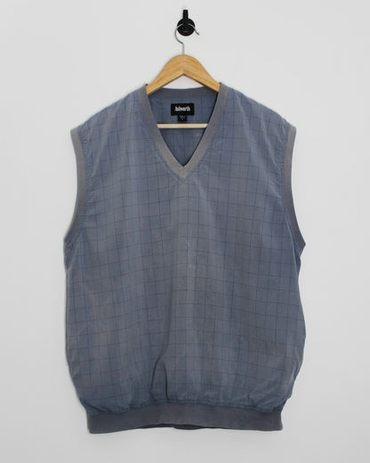 90s Ashworth Light Blue Chequered Golf Vest (L)