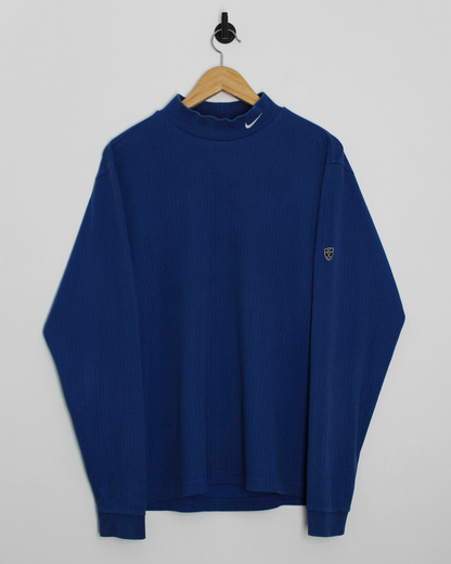 00s Nike Blue Long Sleeve Mock Neck (L)