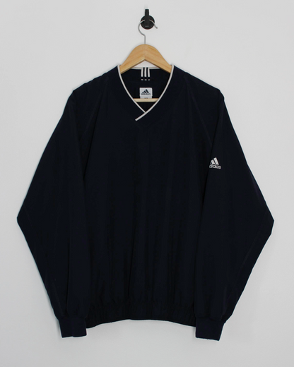 Adidas Dark Navy V-Neck Windbreaker (M)