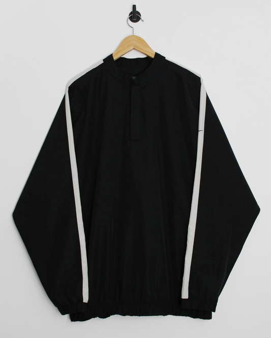 00s Nike Black/White Quarter Zip Windbreaker Pullover (XL)