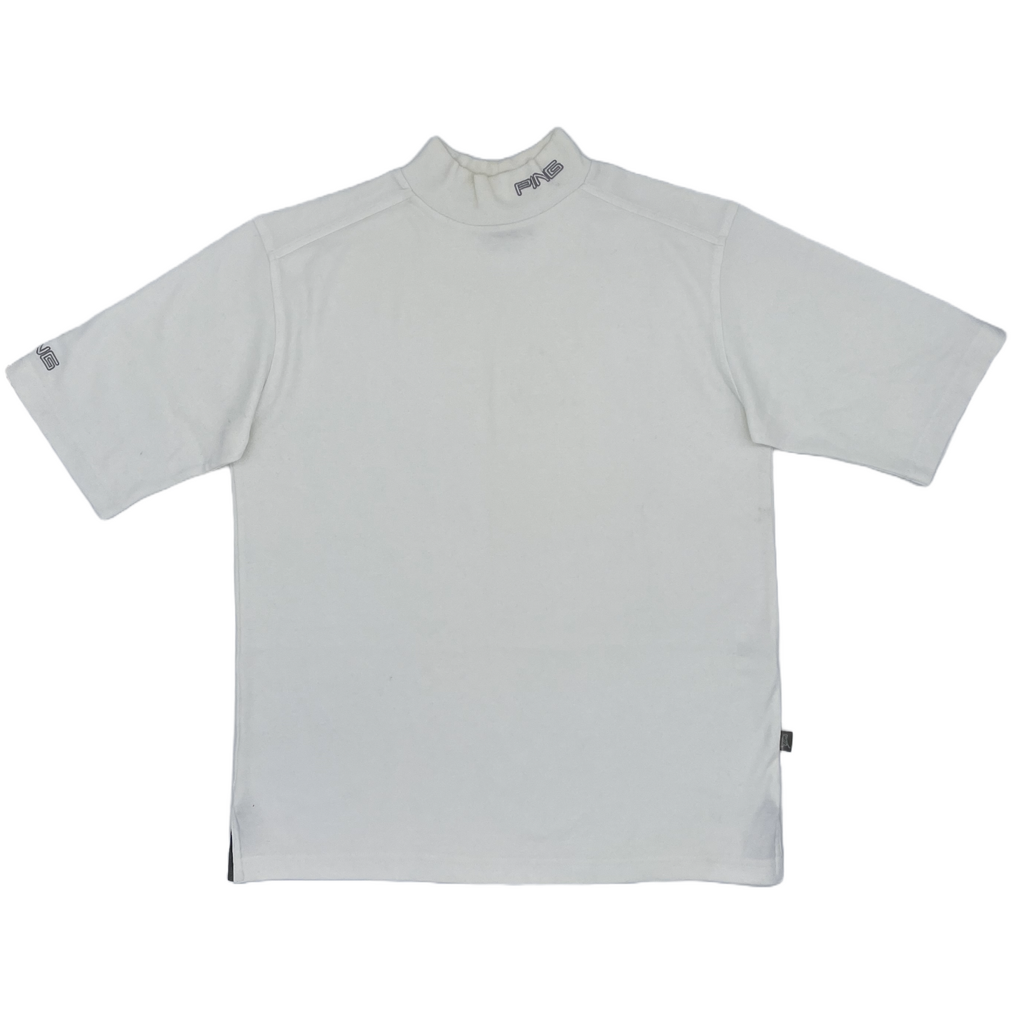Ping White Mock Neck Golf Shirt (M)