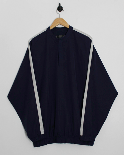 00s Nike Navy/White Quarter Zip Windbreaker Pullover (L)