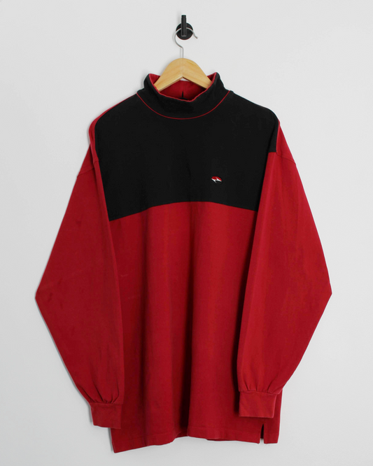 90s Tiger Woods Yin Yang Long Sleeve Mock Neck Golf Top (XL)