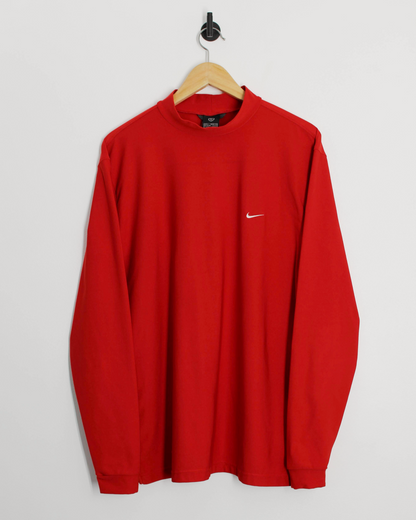 00s Nike Tiger Woods Red Long Sleeve Mock Neck (L)