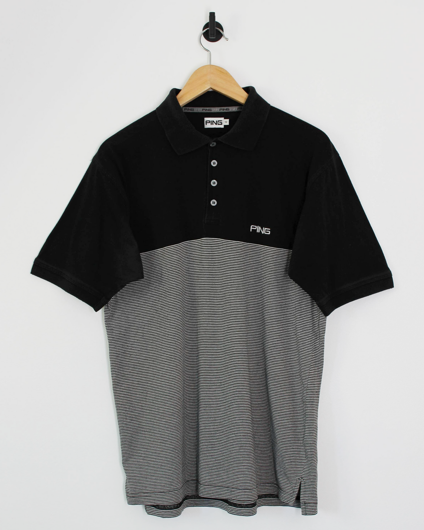00s Ping Black/White Polo-Shirt (M)