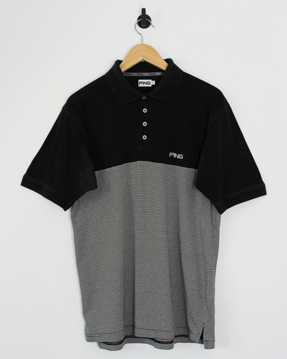 00s Ping Black/White Polo-Shirt (M)